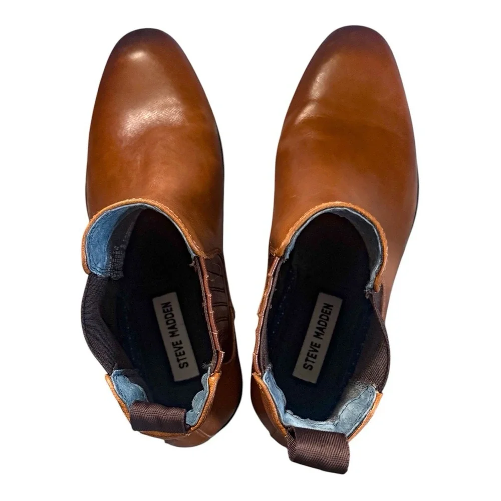 NWOB Men's Steve Madden Bromton Leather Chelsea Boot - Brown Men's Size 7.5